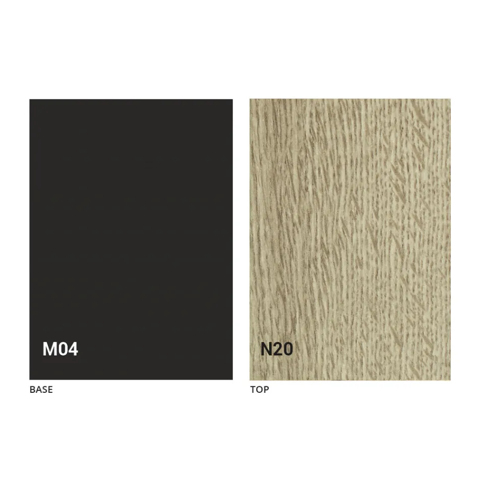 Stół transformatorowy z drewna i stali Made in Italy - Demetro Viadurini