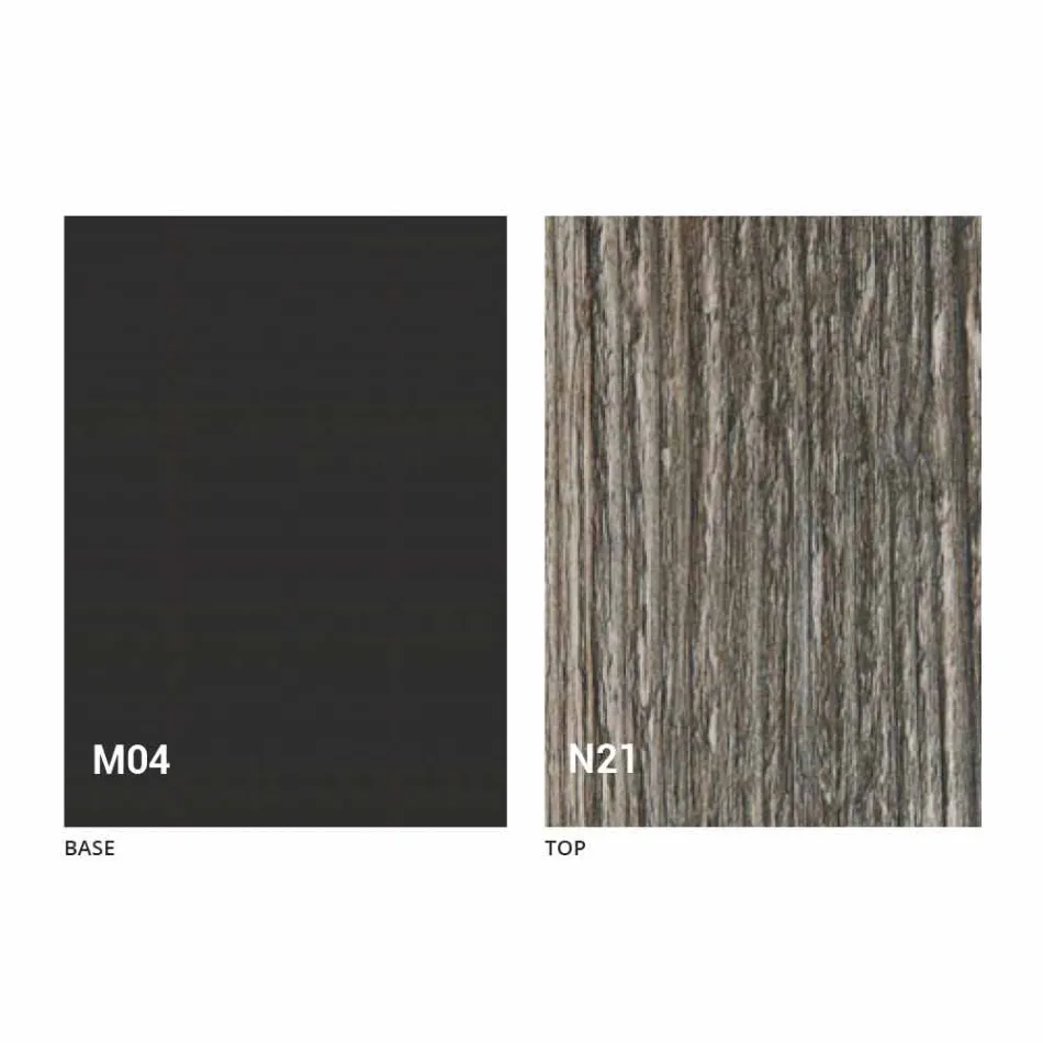 Rozkładany stolik kawowy z drewna i stali Made in Italy - Demetro Viadurini