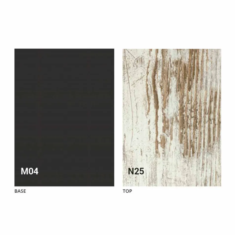 Rozkładany stolik kawowy z drewna i stali Made in Italy - Demetro Viadurini