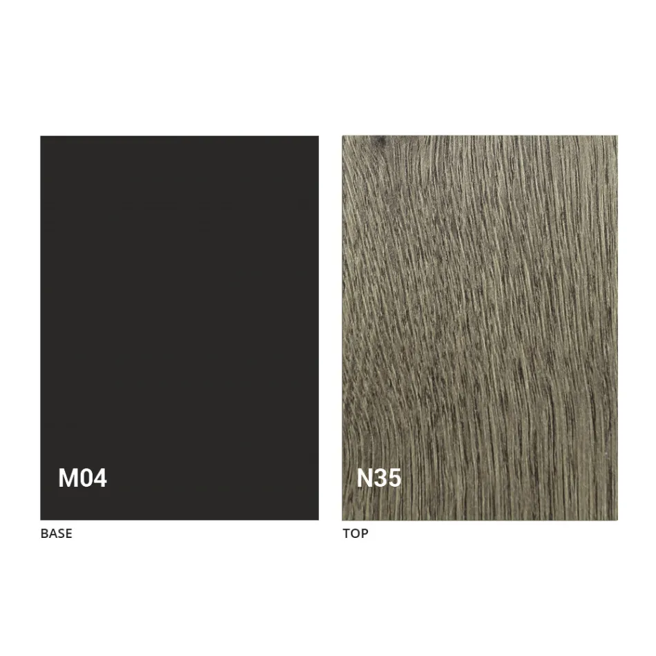 Stół transformatorowy z drewna i stali Made in Italy - Demetro Viadurini