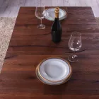 Rozkładany stolik kawowy z drewna i metalu Made in Italy - Patroclus Viadurini