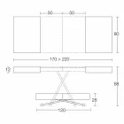 Rozkładany stolik kawowy z drewna i metalu Made in Italy - Patroclus Viadurini