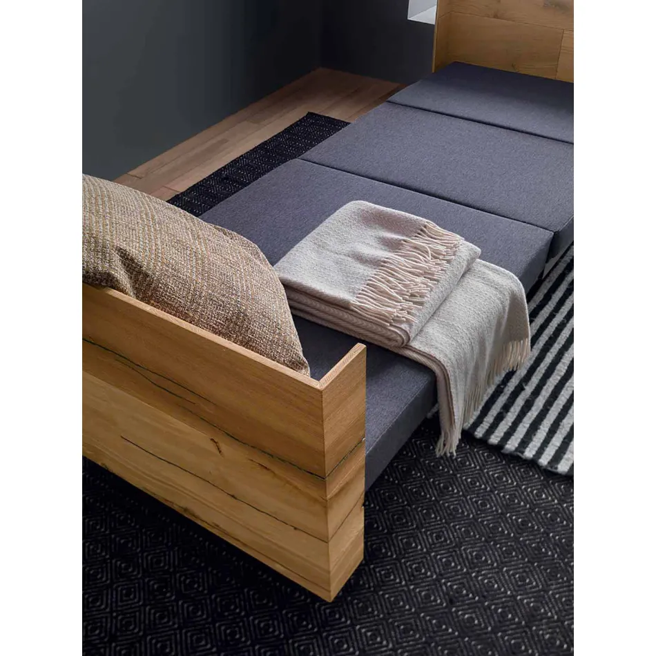 Rozkładany stolik kawowy z litego drewna Made in Italy - Trabucco Viadurini