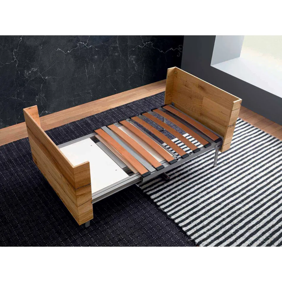 Rozkładany stolik kawowy z litego drewna Made in Italy - Trabucco Viadurini