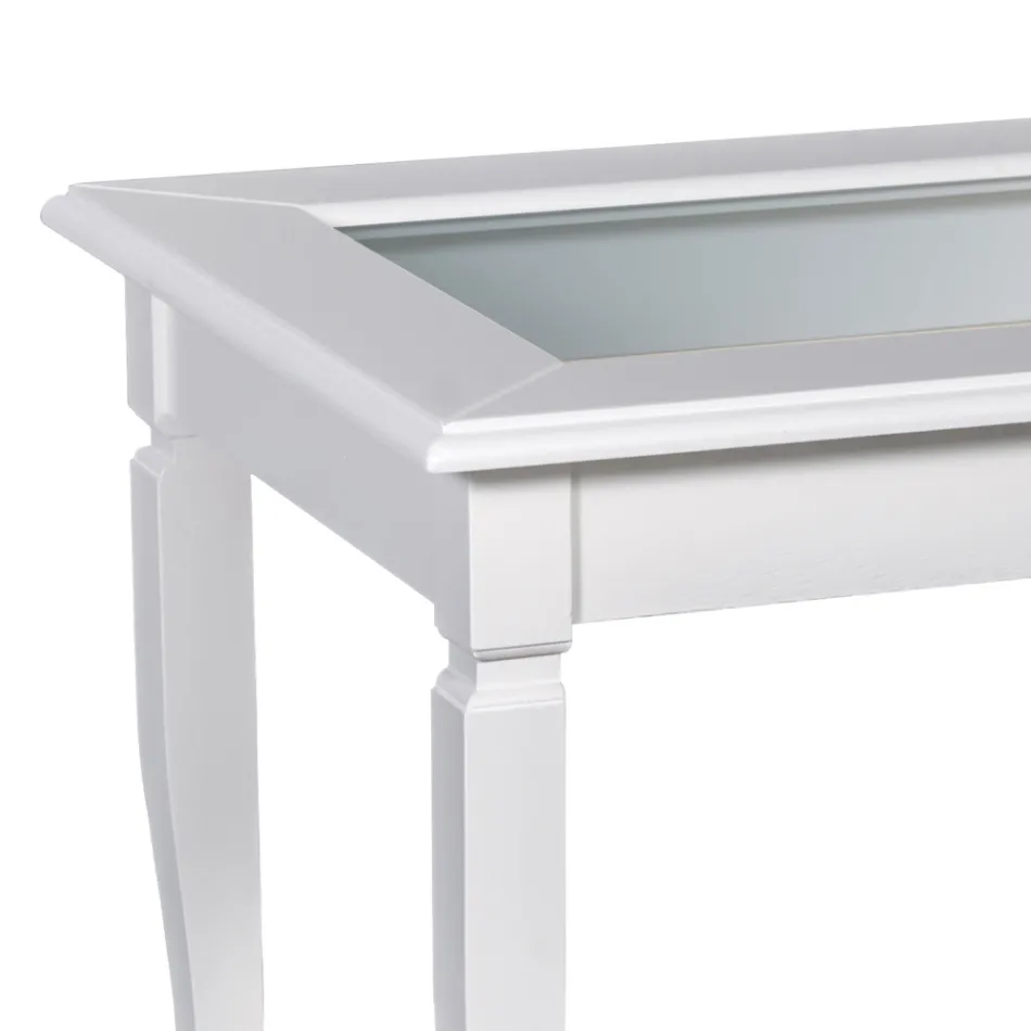 Stolik kawowy do salonu ze szklaną tablicą ogłoszeń Made in Italy - Demetra Viadurini