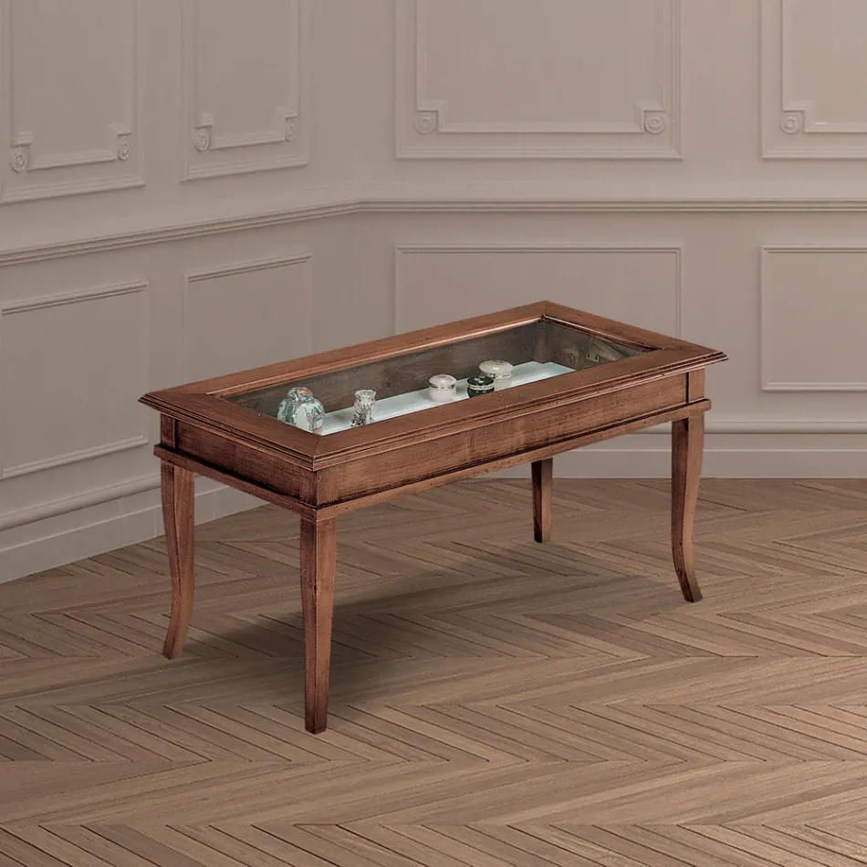 Stolik kawowy do salonu ze szklaną tablicą ogłoszeń Made in Italy - Demetra Viadurini