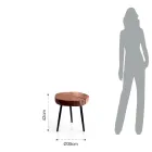 Stolik kawowy do salonu z metalowymi nogami i blatem z litego drewna - Sardynia Viadurini