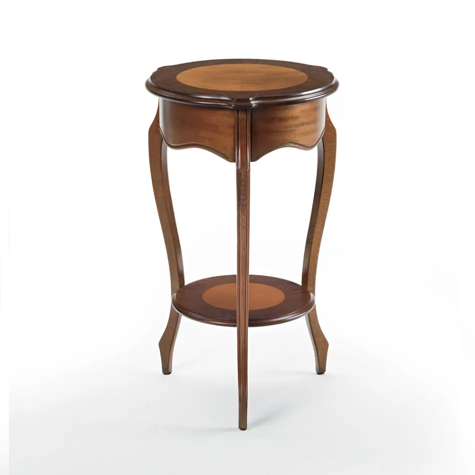 Stolik kawowy do salonu z patynowaną wkładką wiśniową Made in Italy - Irno Viadurini