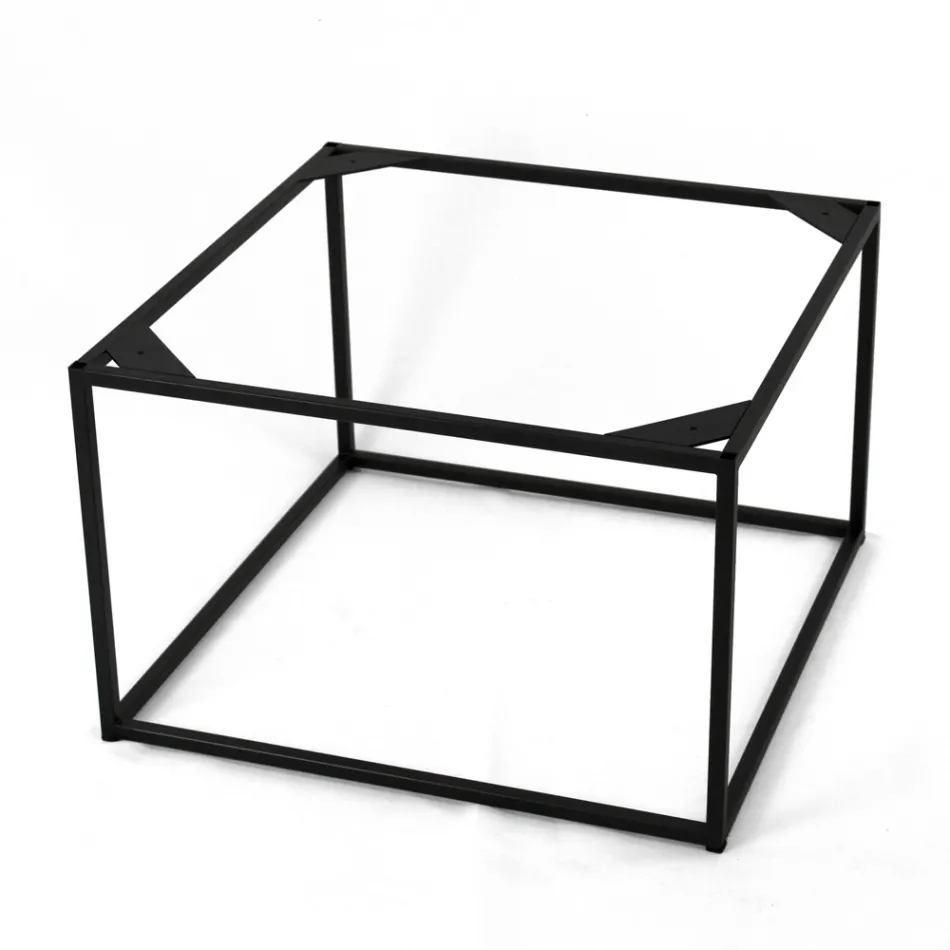 Stolik kawowy z kamionki i stali Made in Italy - Birba Viadurini