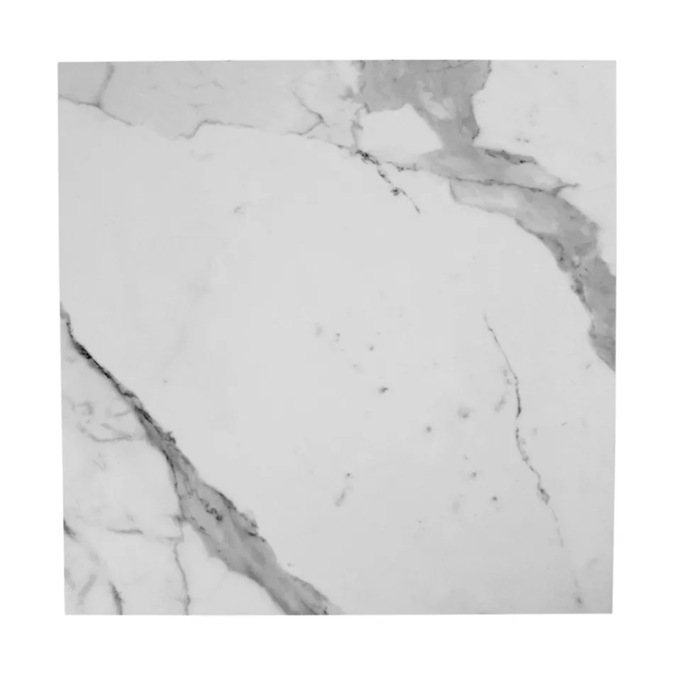 Stolik kawowy z kamionki i stali Made in Italy - Birba Viadurini