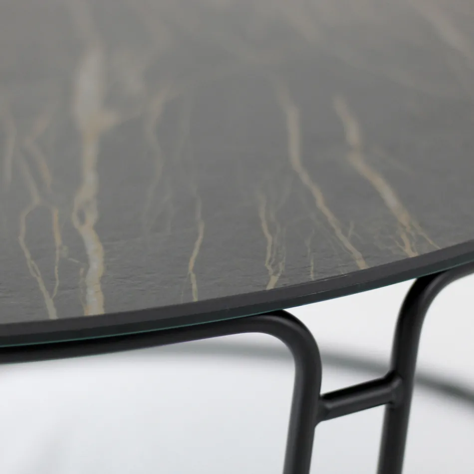 Okrągły blat i podstawa stolika kawowego Made in Italy - Tullia Viadurini