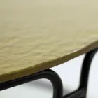 Stolik kawowy ze szklanym blatem i okrągłą podstawą Made in Italy - Tullia Viadurini