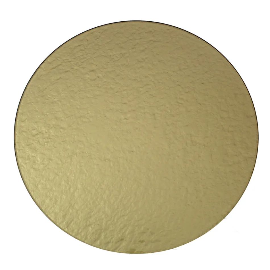 Stolik kawowy ze szklanym blatem i okrągłą podstawą Made in Italy - Tullia Viadurini