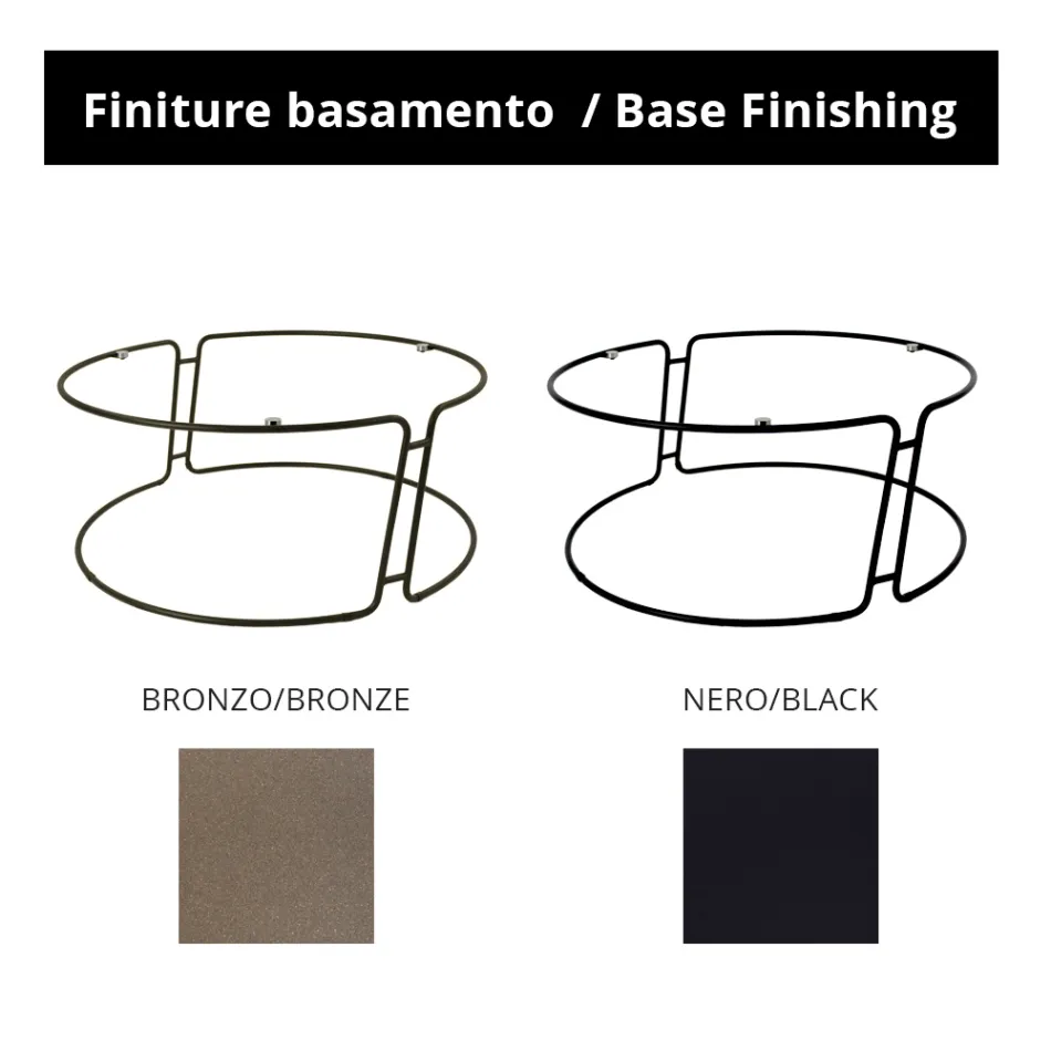 Stolik kawowy ze szklanym blatem i okrągłą podstawą Made in Italy - Tullia Viadurini