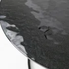 Stolik kawowy ze szklanym blatem i okrągłą podstawą Made in Italy - Tullia Viadurini