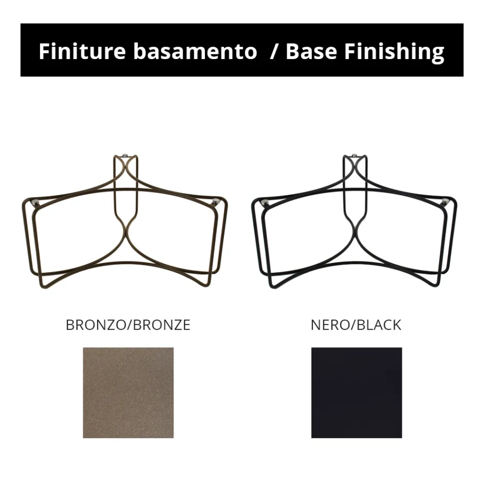 Okrągły Stolik Kawowy z 3 Półksiężycami Made in Italy - Arepa Viadurini