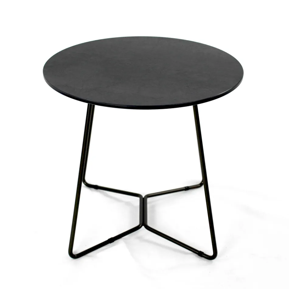 Okrągły stolik kawowy z blatem z kamionki porcelanowej Made in Italy - Paini Viadurini