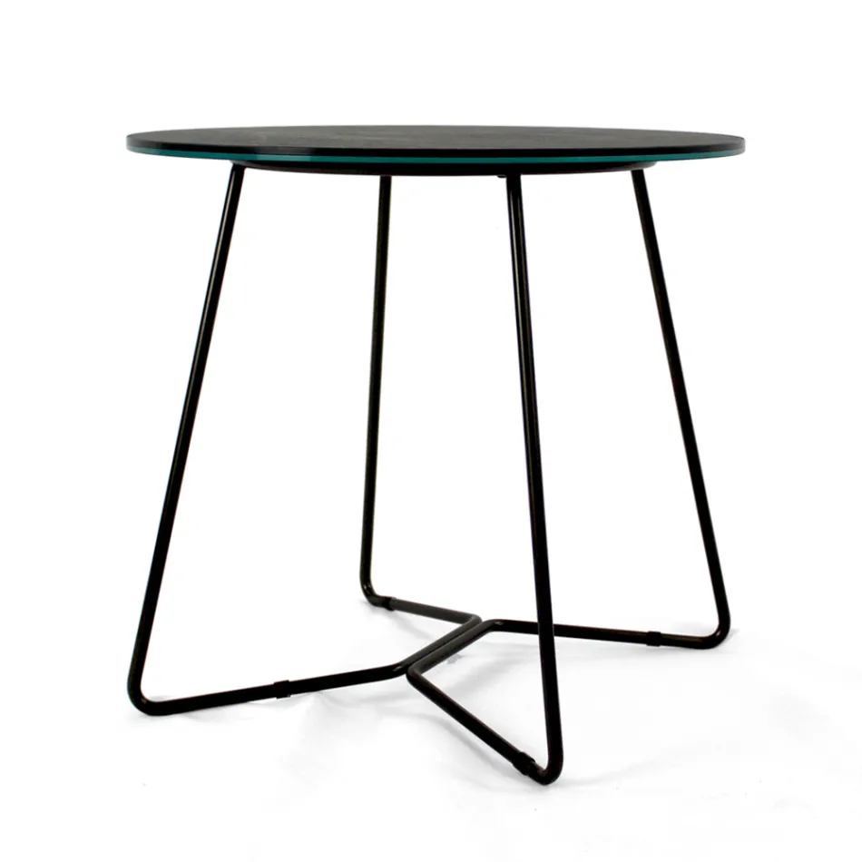 Okrągły stolik kawowy z blatem z kamionki porcelanowej Made in Italy - Paini Viadurini