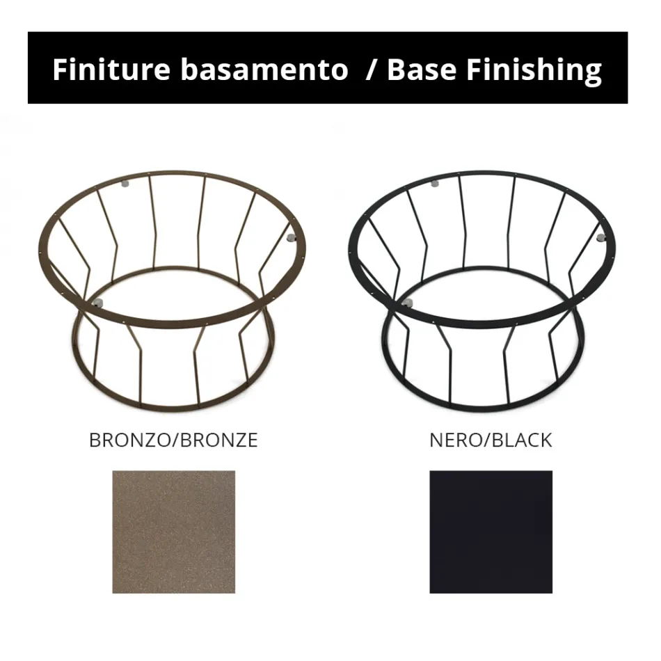 Okrągły stolik kawowy ze stali i kamionki Made in Italy - Alisea Viadurini