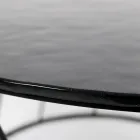 Okrągły stolik kawowy ze stali i szkła Made in Italy - Alisea Viadurini