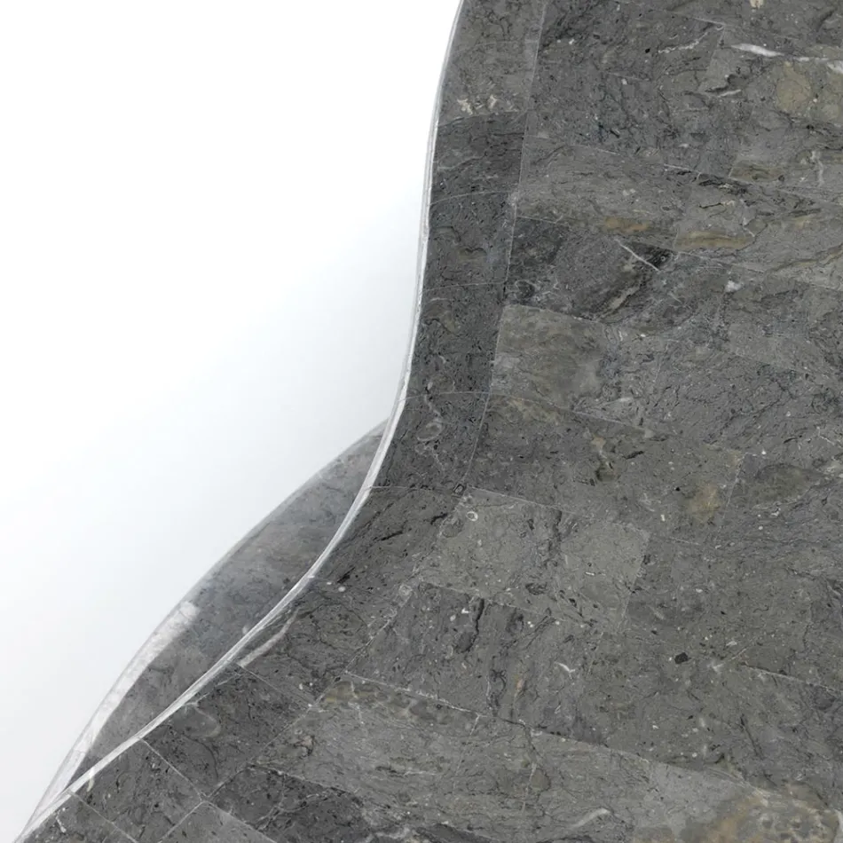 Stolik kawowy w nowoczesnym stylu z kamienia kopalnego. Różne wykończenia - guma Viadurini