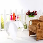 Nowoczesny stolik boczny w białym pleksi Otto, wykonany we Włoszech Viadurini