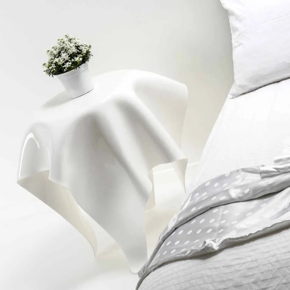 Nowoczesny stolik boczny w białym pleksi Otto, wykonany we Włoszech Viadurini