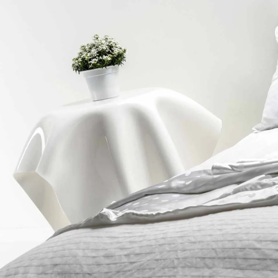 Nowoczesny stolik boczny w białym pleksi Otto, wykonany we Włoszech Viadurini