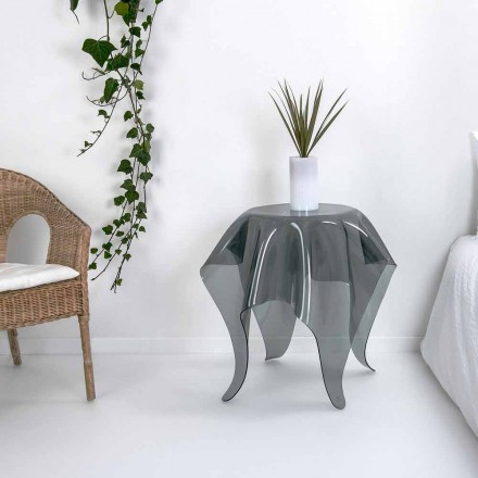 Nowoczesny stolik boczny w wędzonym pleksi Otto, wykonany we Włoszech Viadurini