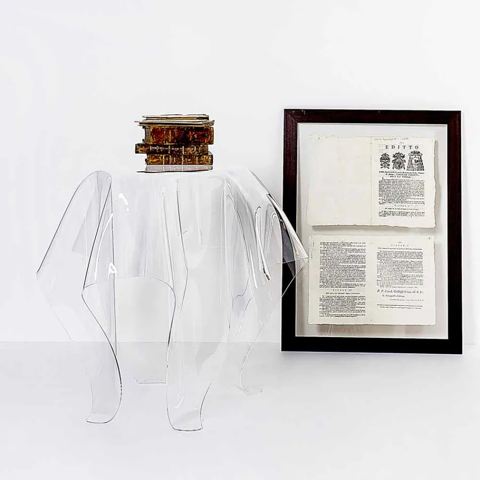 Nowoczesny stolik boczny z przezroczystego pleksi Otto, wykonany we Włoszech Viadurini