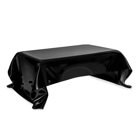 Stolik kawowy Melia Black Draped Plexiglass Designer Made in Italy Viadurini