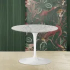 Stolik kawowy Eero Saarinen H 41 w marmurze Statuarietto Carrara Made in Italy Viadurini