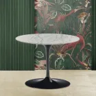 Stolik kawowy Eero Saarinen H 41 w marmurze Statuarietto Carrara Made in Italy Viadurini