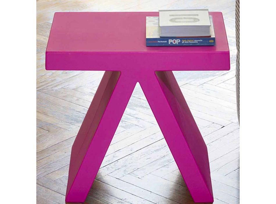 Slajdowy kryty stolik w kolorze geometrycznym wykonany we Włoszech Viadurini