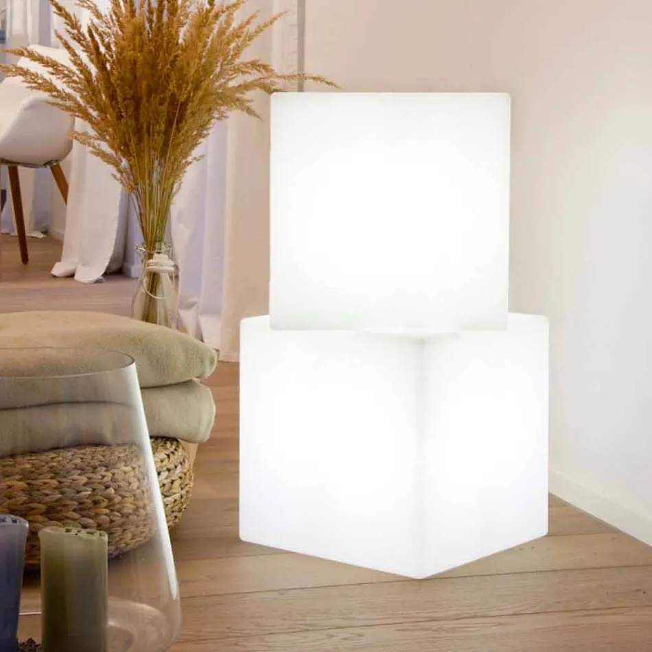 Kolorowy podświetlany stolik kawowy o nowoczesnym designie z możliwością wyboru mocowania - Dadostar Viadurini