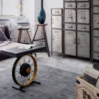 Ręcznie robiony i przemysłowy stolik kawowy ze stali i drewna mango - Corvino Viadurini