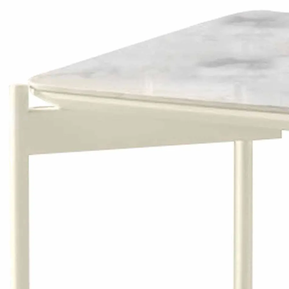 Ceramiczny i metalowy stolik kawowy nowoczesny design - jeżozwierz Viadurini