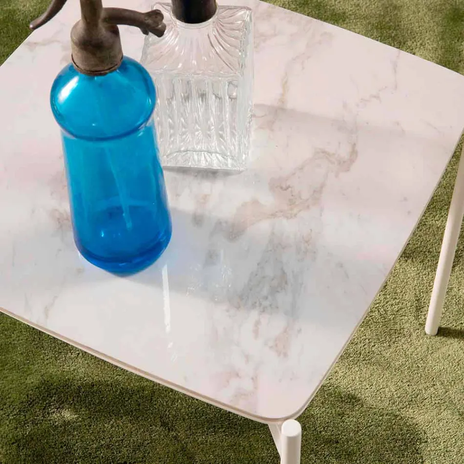 Ceramiczny i metalowy stolik kawowy nowoczesny design - jeżozwierz Viadurini