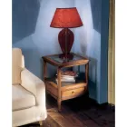 Drewniany stolik kawowy Bassano Francia ze szklanym blatem Made in Italy - Patecati Viadurini