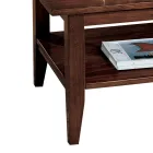 Stolik kawowy w wykończeniu patynowanego orzecha włoskiego z półką Made in Italy - Pekele Viadurini