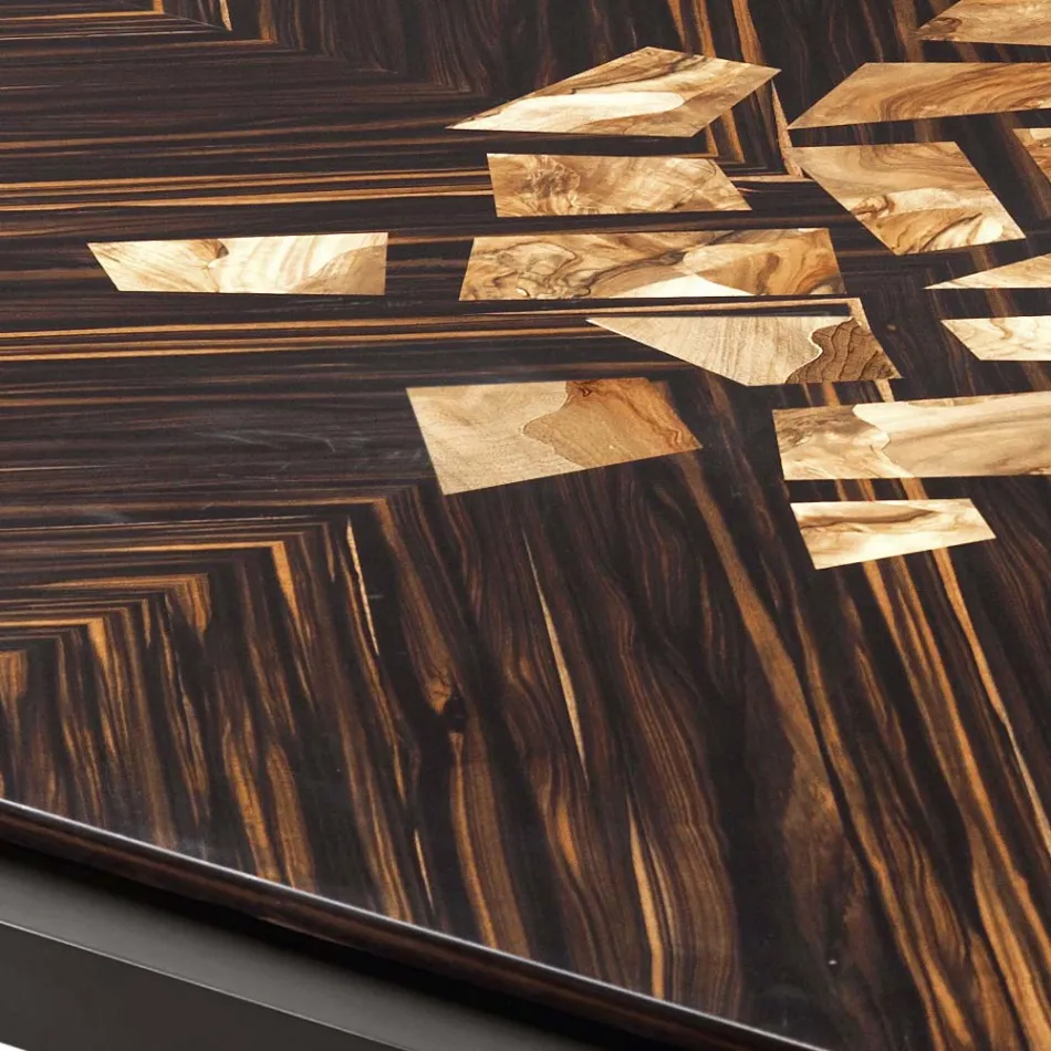 Stolik kawowy z litego drewna design Grilli Zarafa wykonany we włoszech Viadurini