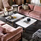 Stolik kawowy z litego drewna i marmuru Grilli York made in Italy Viadurini