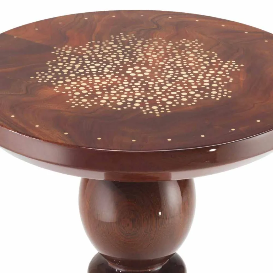 Stół lampowy z mosiężnym blatem dekoracyjnym, średnica 45 cm, Sanni Viadurini