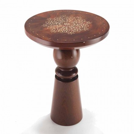 Stół lampowy z mosiężnym blatem dekoracyjnym, średnica 45 cm, Sanni Viadurini