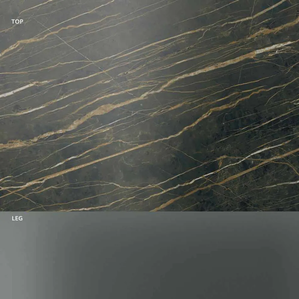 Stolik do salonu z blatem ceramicznym i przydymionym szkłem - losowo Viadurini