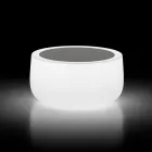 Zewnętrzny świecący stolik kawowy ze światłem LED i blatem Hpl Made in Italy - Belida Viadurini