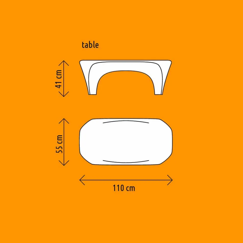 Stolik kawowy podświetlany RGB do projektowania na zewnątrz lub do wnętrz z tworzywa sztucznego - Lily od Myyour Viadurini