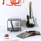 Nowoczesny stół z 3 półkami w kolorze czarno-białym Gosto wykonany we Włoszech Viadurini