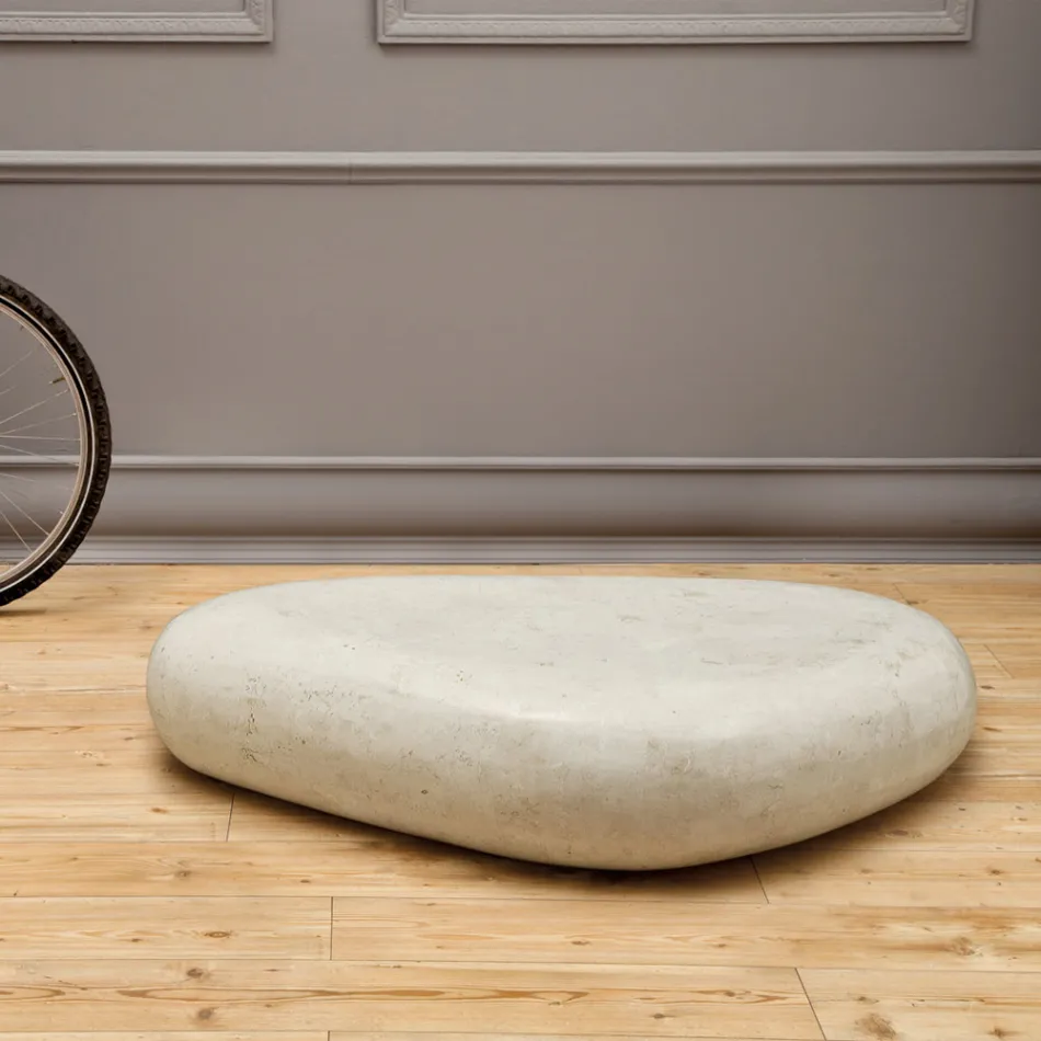 Nowoczesny stolik kawowy z skamieniałego kamienia - Beth Viadurini