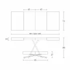 Nowoczesny stolik kawowy z drewna i metalu z możliwością transformacji Made in Italy - Spirit Viadurini